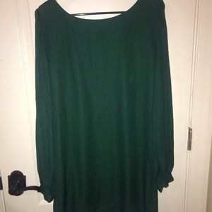 Emerald green shift dress